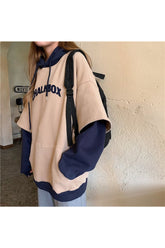 Sweat à capuche vintage chaud à motif collage d'automne